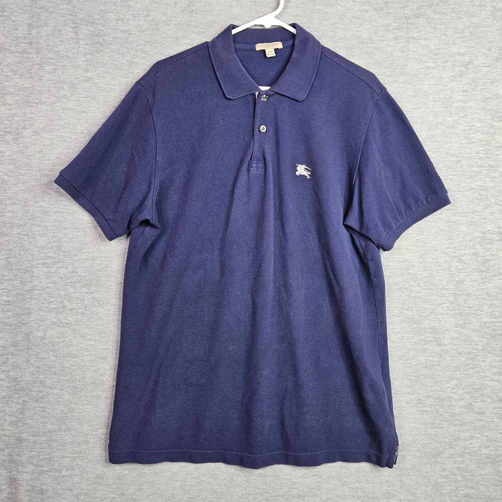 Burberry Brit Men's 1/4 Button Up Short Sleeve Purple Cotton Polo Size M